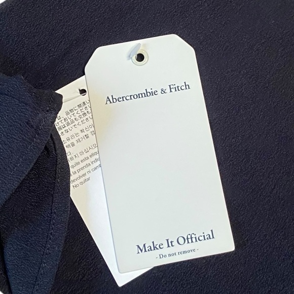 NWT Abercrombie & Fitch Knot Front Cut Out Halter Mini Dress Black M New - Picture 5 of 12